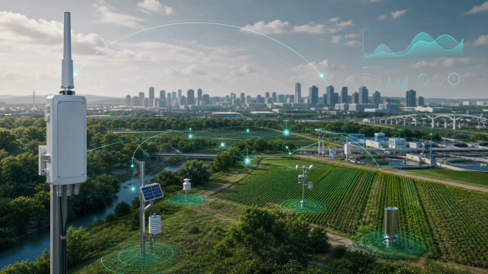 LoRaWAN IoT com rede, telemetria e automações